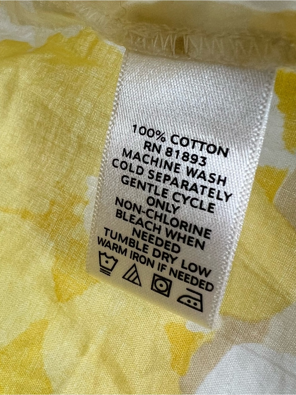 Liz Claiborne Yellow Floral Tunic Blouse 100% Cotton Pintuck-Size-Large - Picture 4 of 6